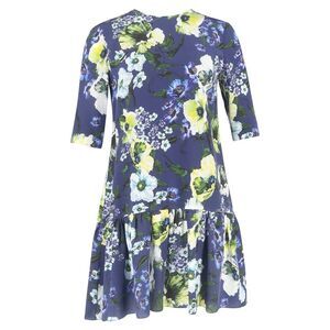 Erdem Emmie Short Sleeve Dress in Floral Print Silk